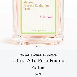 Brand new unopened Maison Francis Kurkdjian Paris ‘A la rose 2.4 oz